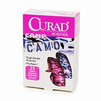 Curad Camoflauge Pink And Blue Sterile Adhesive Bandages, Size: 3/4 X 3 Inches - 25 Ea